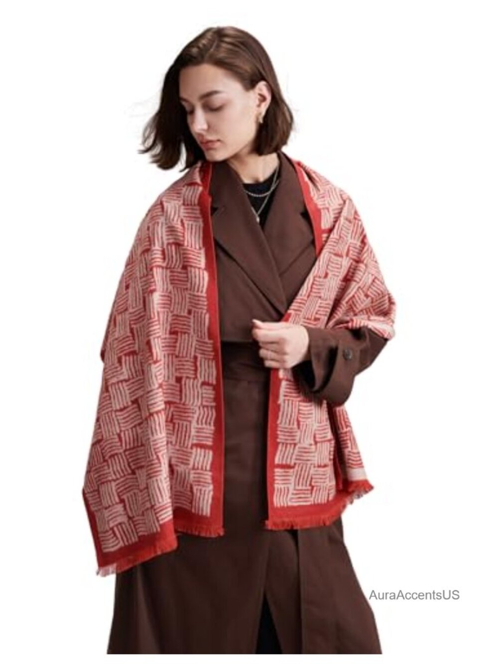 100% Mulberry Silk Jacquard Shawl Wrap Pashmina 71"x24"